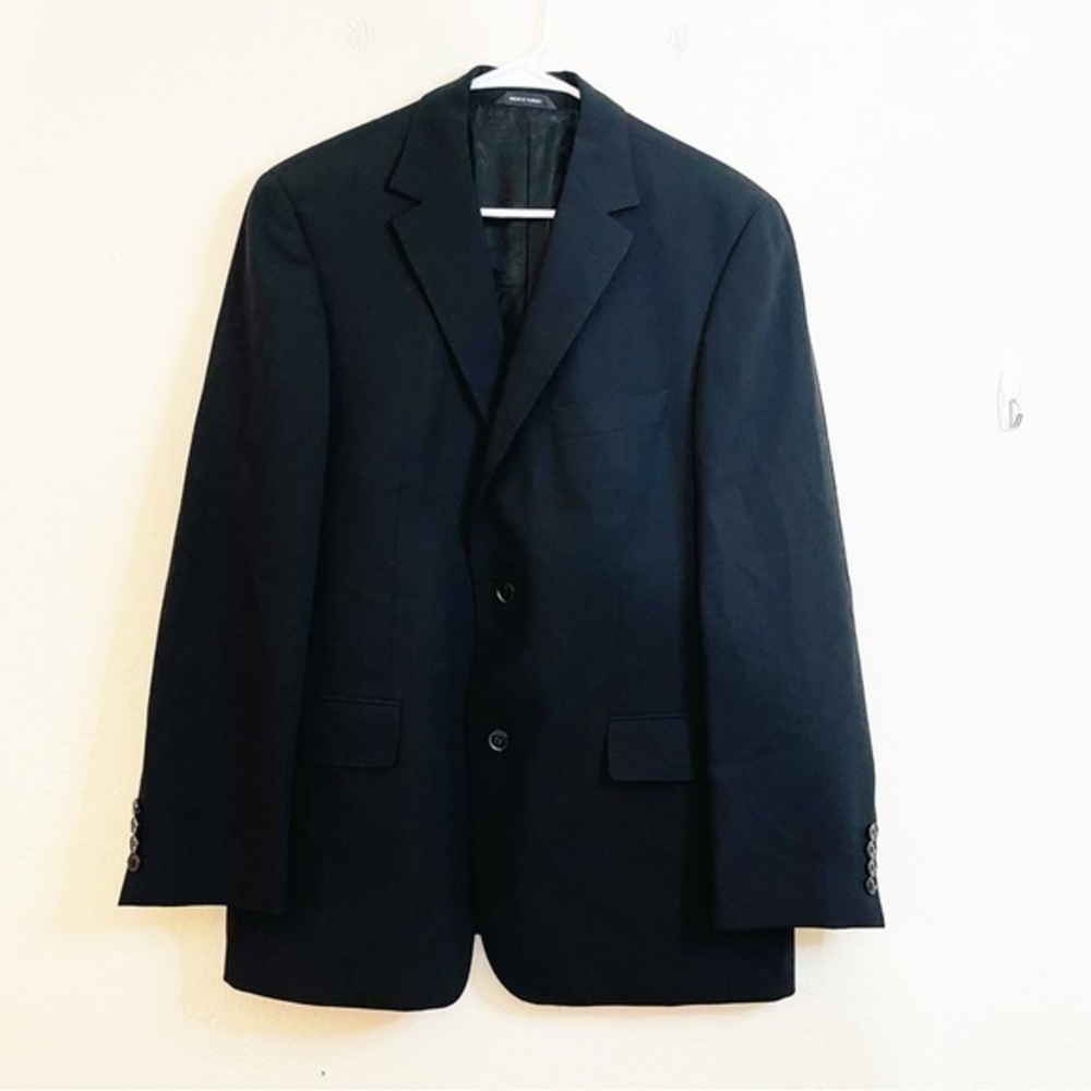 Vintage Saks Fifth Avenue Virgin Wool Blazer Suite Jacket Men Size 40E Black